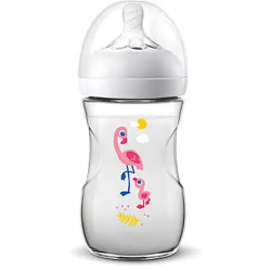 Avent Natural 2.0 Bottle FLAMINGO 260ML X1  Developmentally Appropriate Comfortable Feeding Experience Anti-Colic System