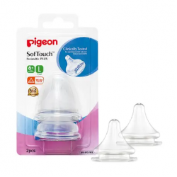 Pigeon SofTouch Nipple (L) 2 Pcs (Wide Neck)  comfortable breastfeeding baby-friendly materials