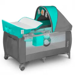 Lionelo Sven Plus 2 In 1 Travel Bed Playpen Turquoise Blue