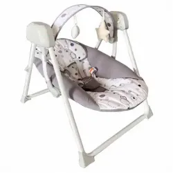 Elphybaby 2-In-1 Baby Swing With Timer And Music Light Gray